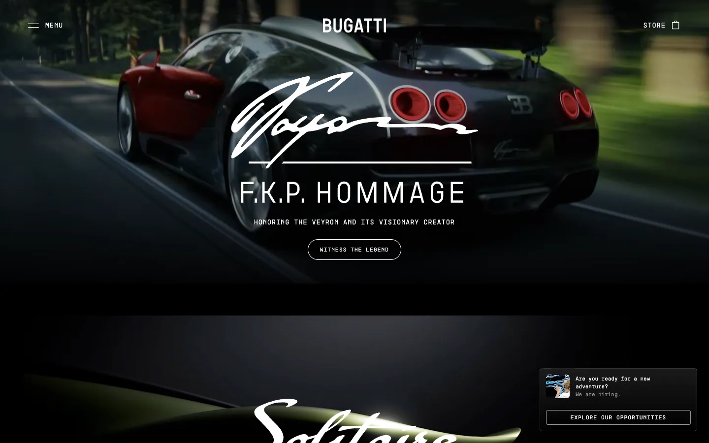 Bugatti official website, captured 2026-07-28