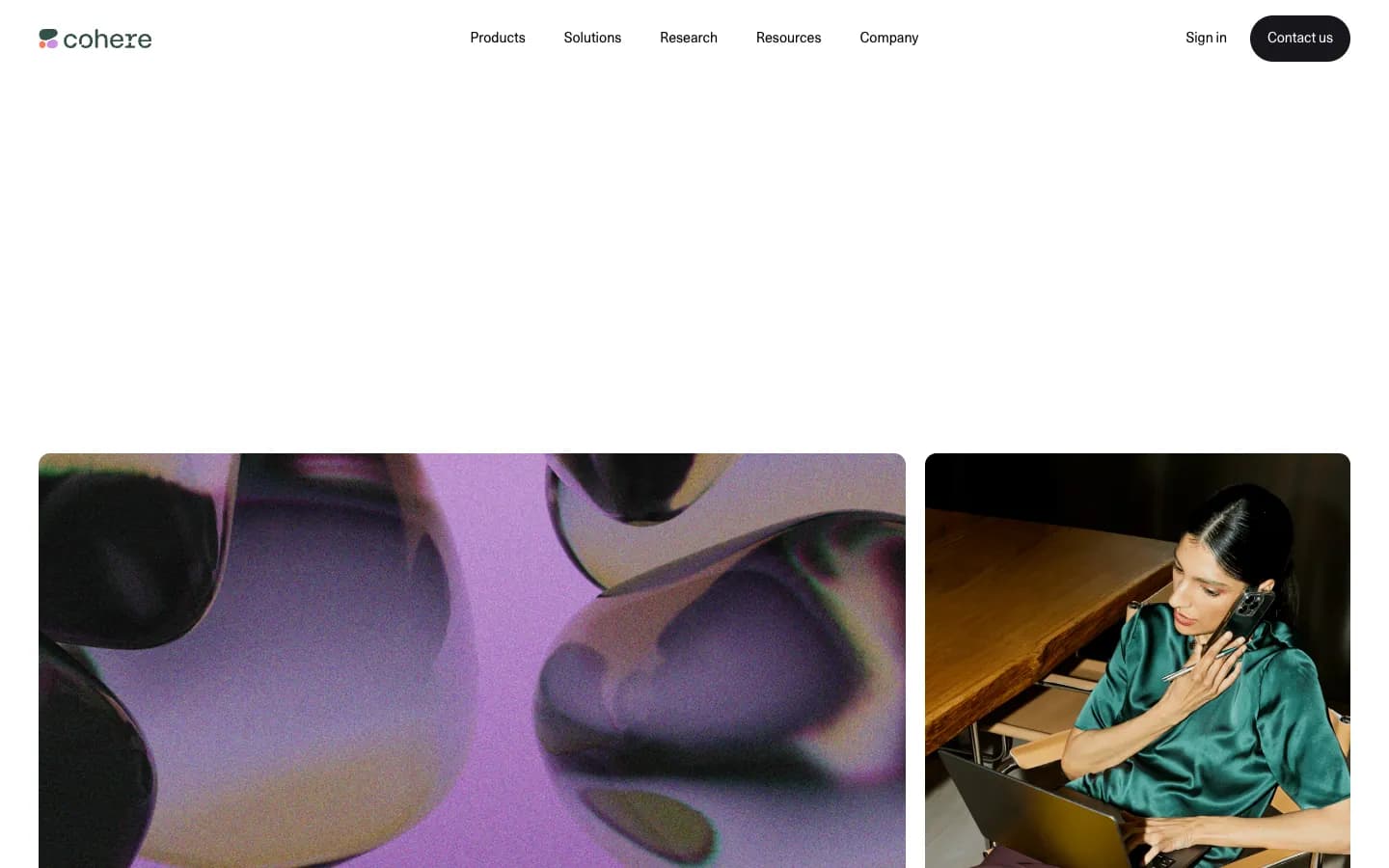Cohere official website, captured 2026-07-28