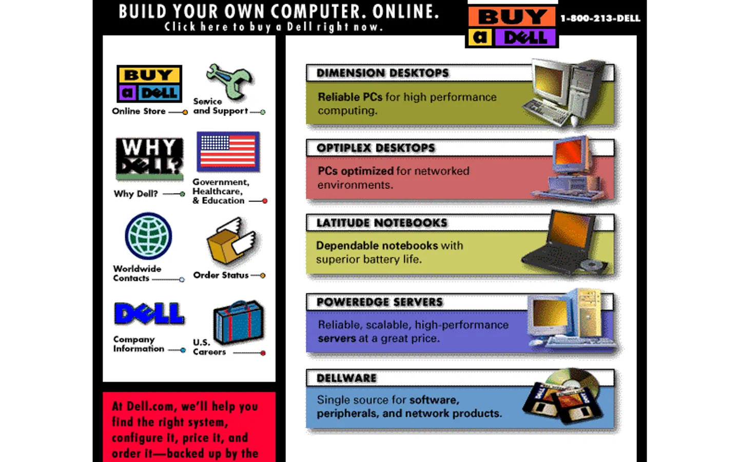Dell (1996) historical website archive capture, collected 2026-07-28