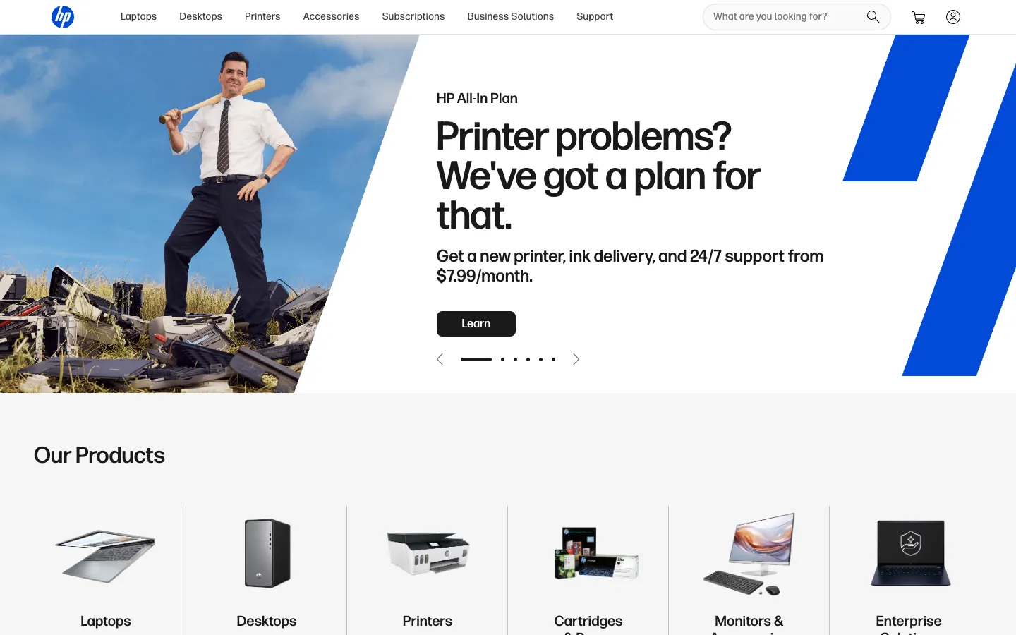 HP official website, captured 2026-07-28