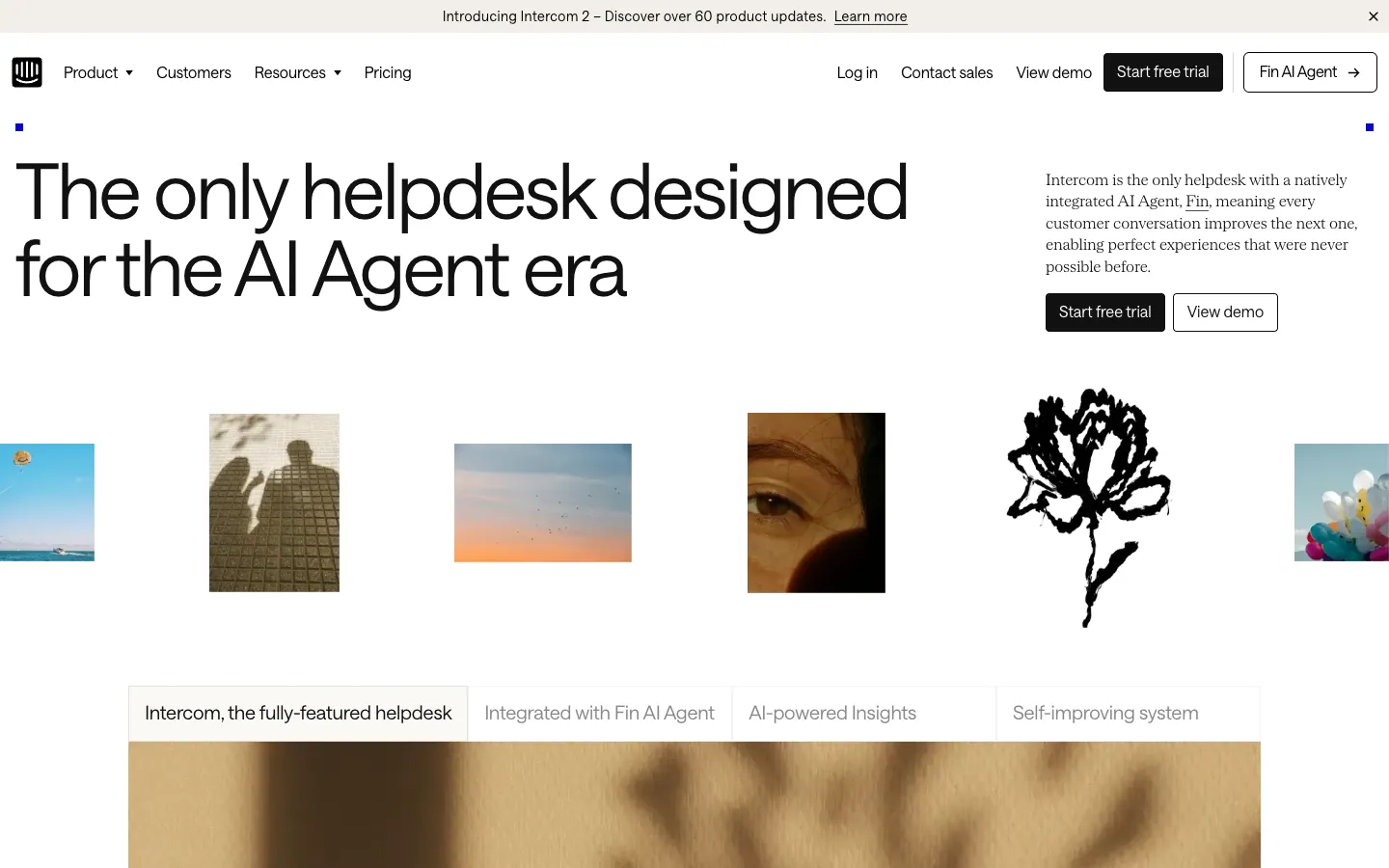 Intercom official website, captured 2026-07-28