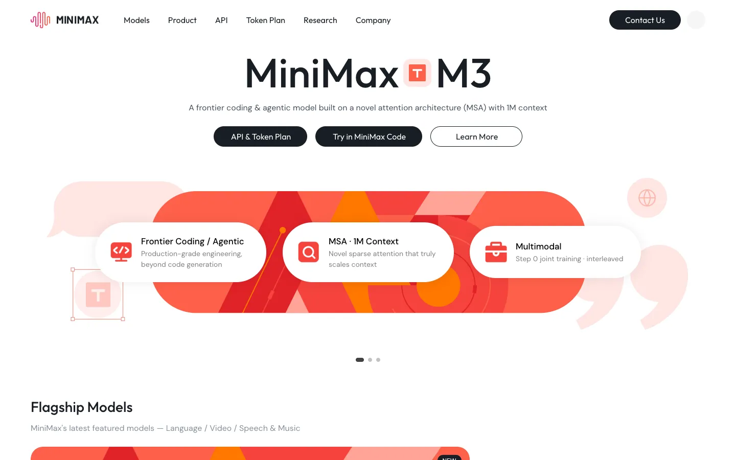 Minimax official website, captured 2026-07-28