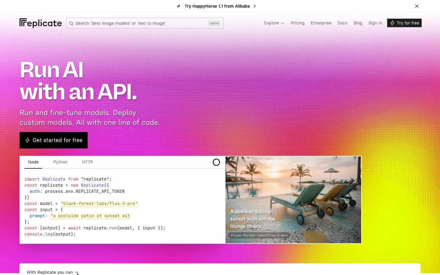 Replicate official website, captured 2026-07-28