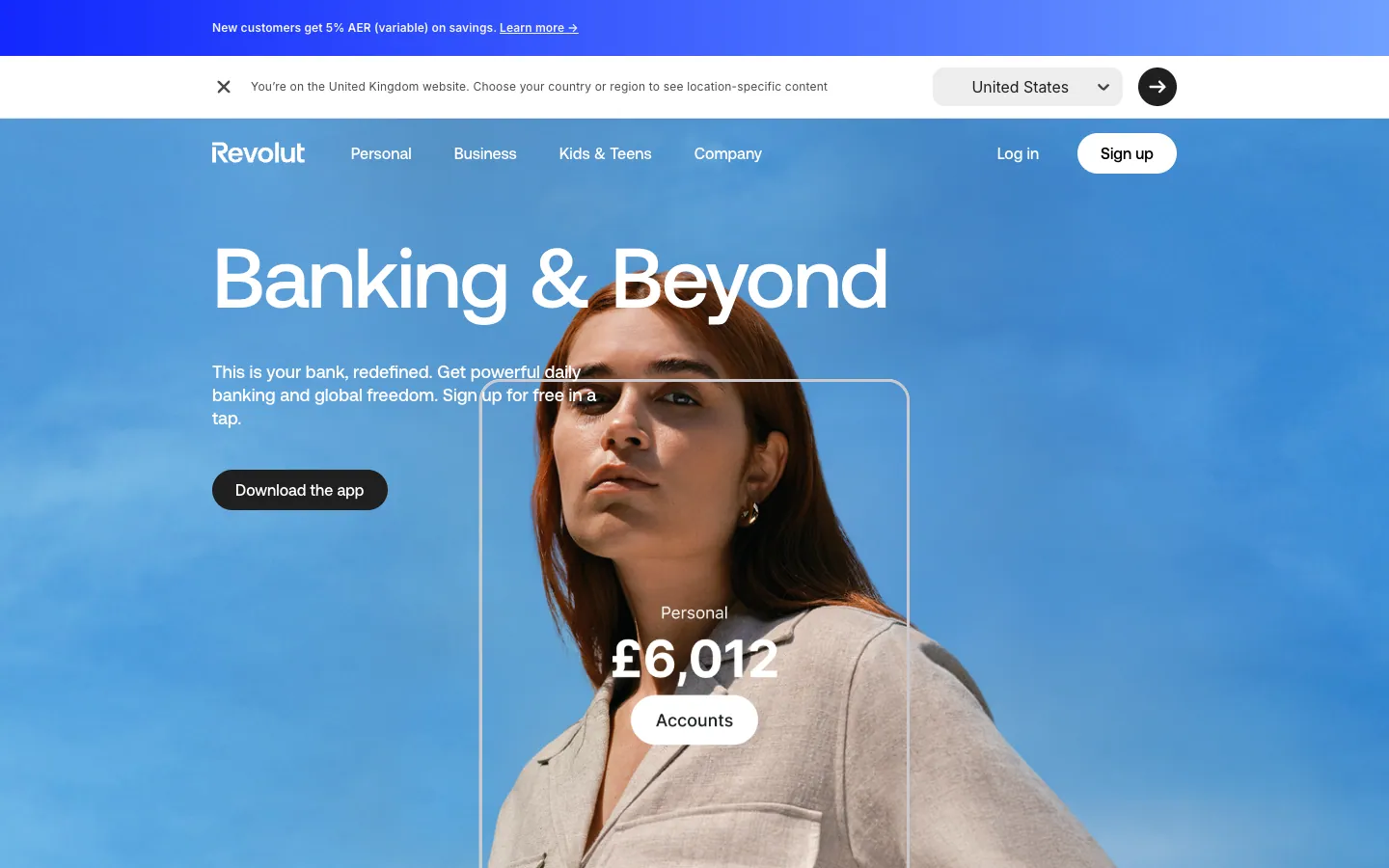 Revolut official website, captured 2026-07-28
