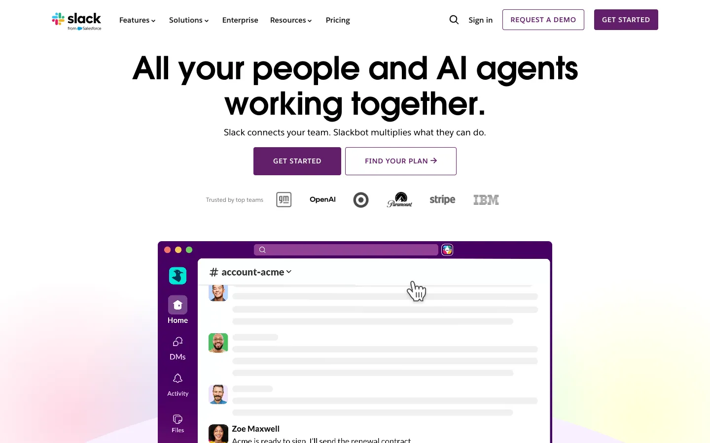 Slack official website, captured 2026-07-28