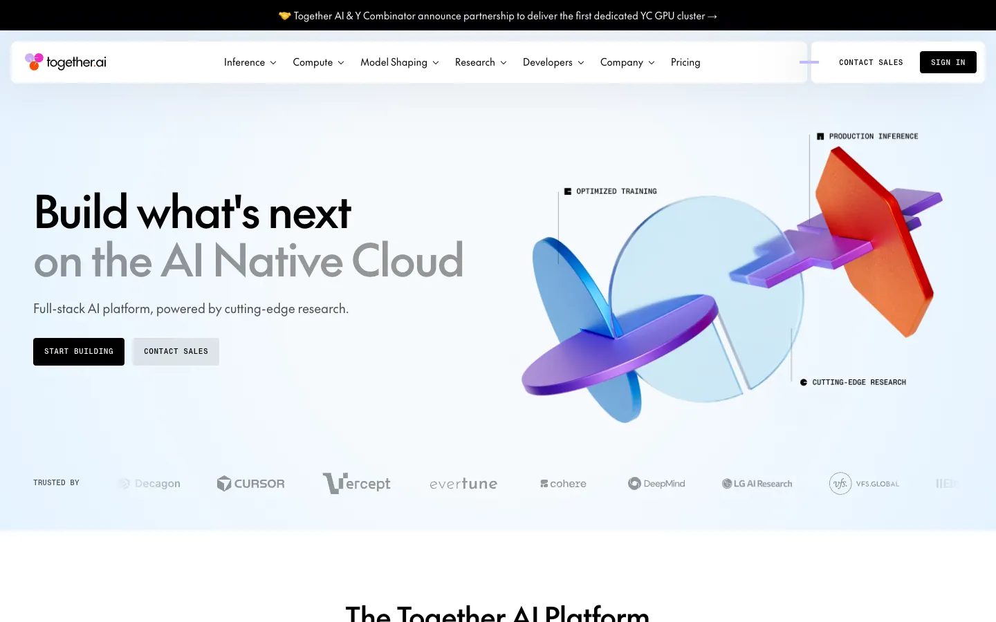 Together AI official website, captured 2026-07-28