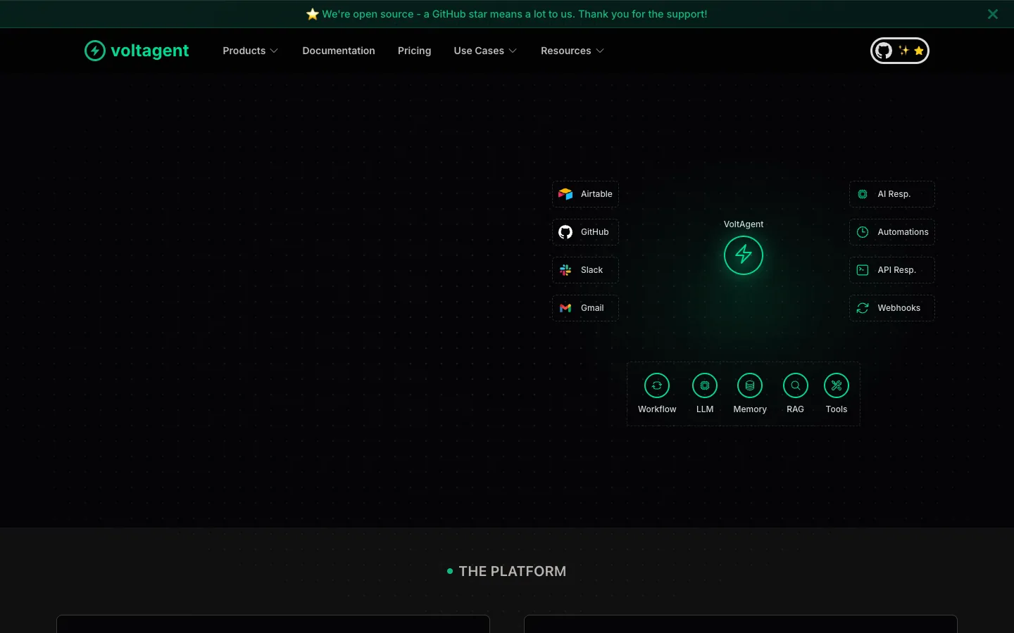 VoltAgent official website, captured 2026-07-28