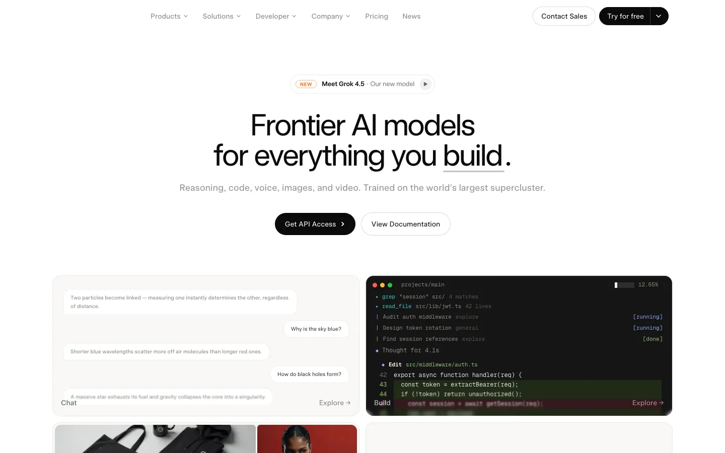 xAI official website, captured 2026-07-28