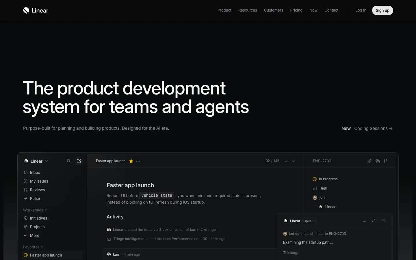 Linear official website, captured 2026-07-28