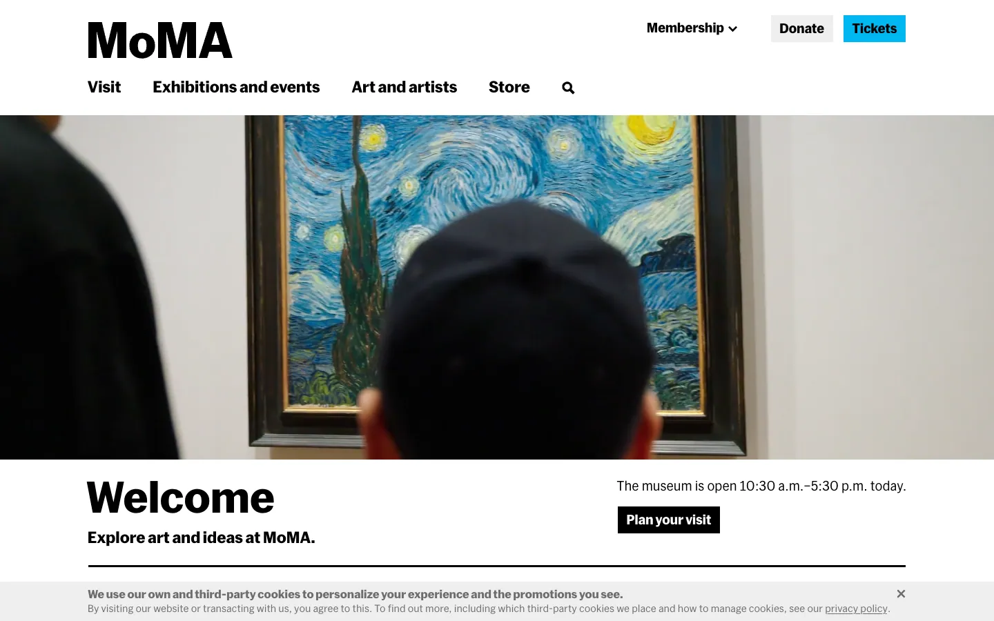 MoMA official website, captured 2026-07-28