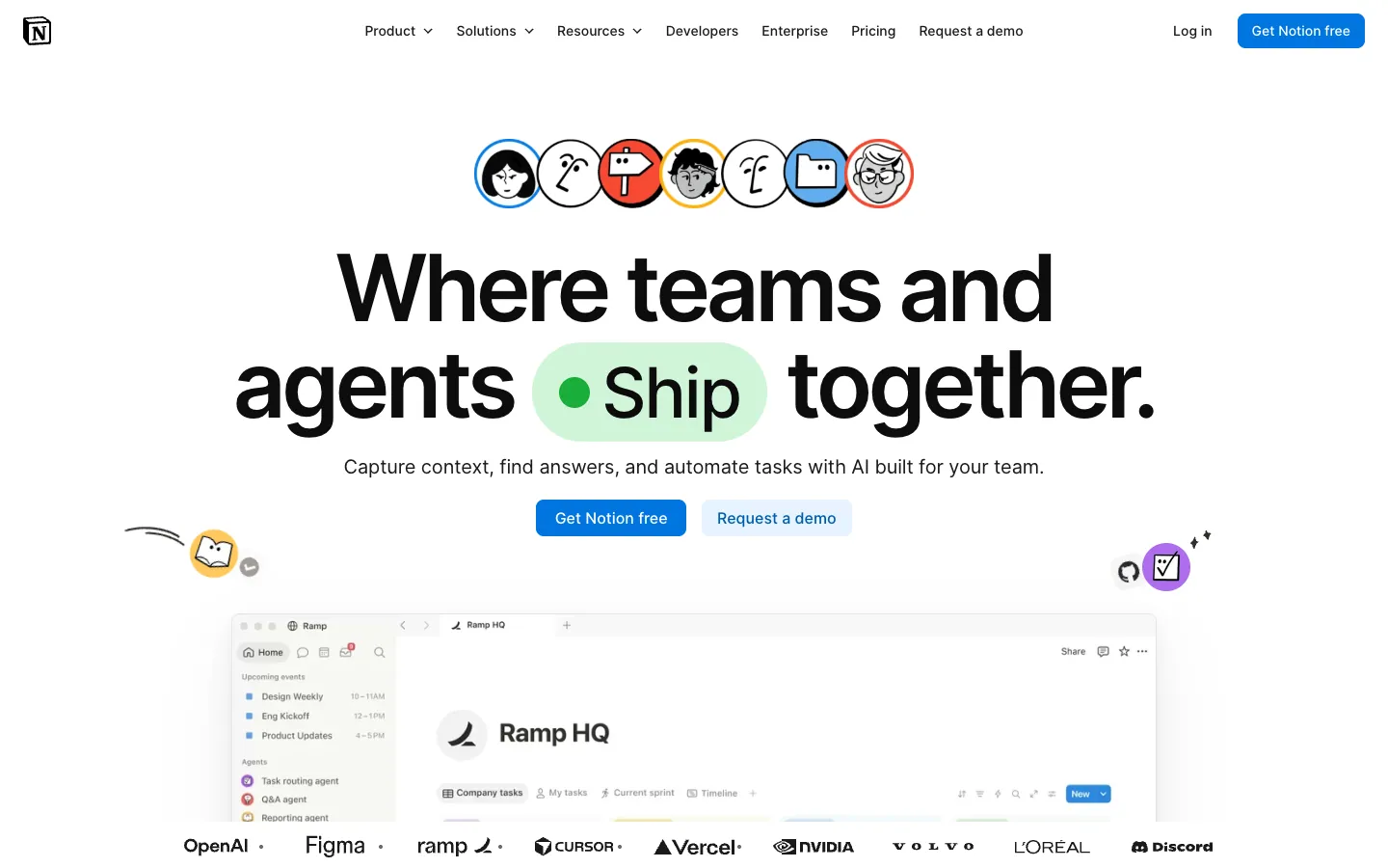 Notion official website, captured 2026-07-28