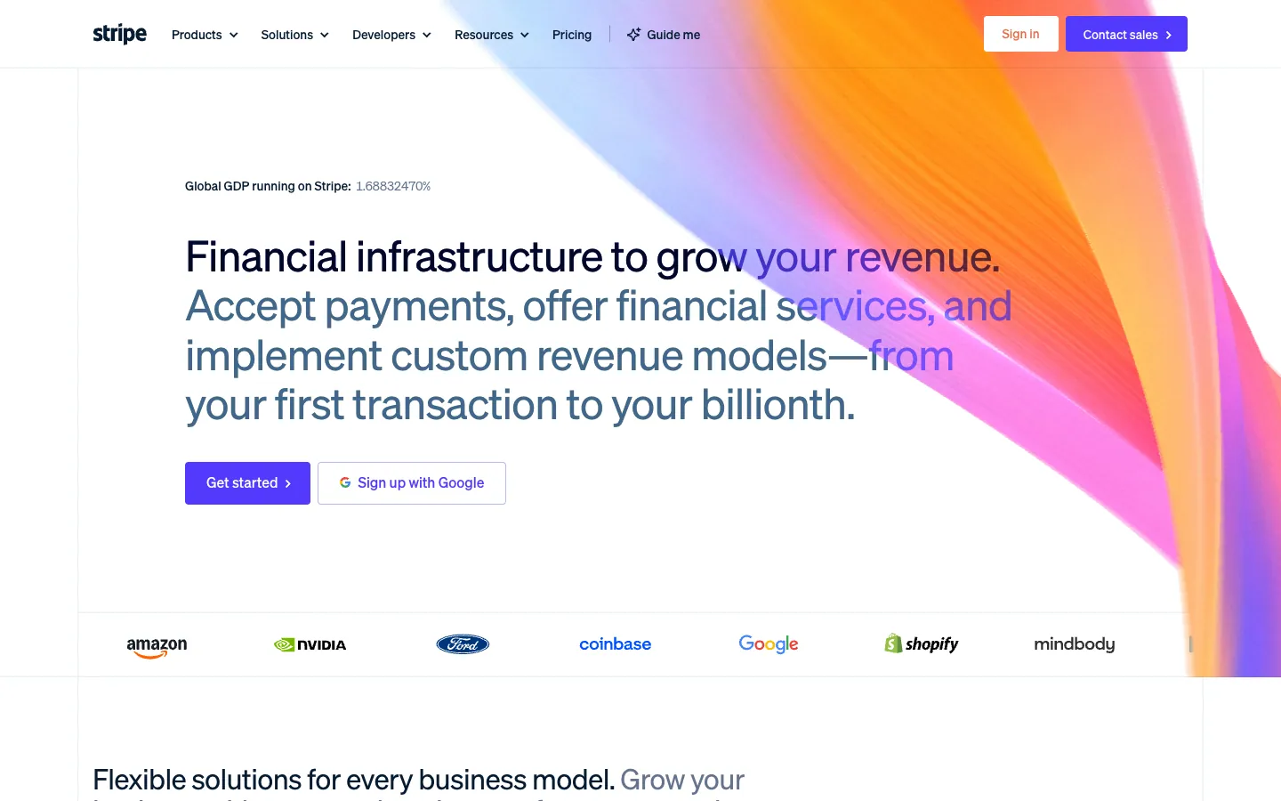 Stripe official website, captured 2026-07-28